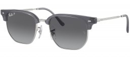 Gafas Junior - Ray-Ban Junior Collection - RJ9116S JUNIOR NEW CLUBMASTER - 7134T3  OPAL GREY ON SILVER // GREY GRADIENT POLARIZED