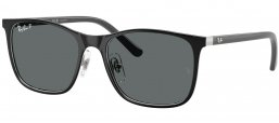 Gafas Junior - Ray-Ban Junior Collection - RJ9551S - 295/81 BLACK ON SILVER // DARK GREY POLARIZED