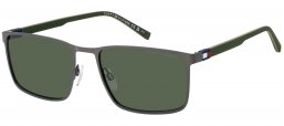 Gafas de Sol - Tommy Hilfiger - TH 2319/S - SVK (QT) MATTE RUTHENIUM BLACK // GREEN