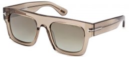 Sunglasses - Tom Ford - FAUSTO FT0711 - 47Q  LIGHT BROWN // GREEN GRADIENT MIRROR