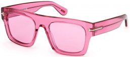 Sunglasses - Tom Ford - FAUSTO FT0711 - 75S  SHINY FUCHSIA // LIGHT BURGUNDY