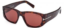 Gafas de Sol - Tom Ford - CYRILLE-02 FT0987  - 52S  DARK HAVANA // BURGUNDY