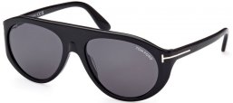 Gafas de Sol - Tom Ford - REX-02 FT1001 - 01A  SHINY BLACK // GREY