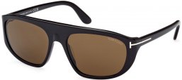 Gafas de Sol - Tom Ford - EDWARD-02 FT1002 - 01J  SHINY BLACK // ROVIEX