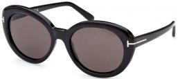 Sunglasses - Tom Ford - LILY-02 FT1009 - 01A  SHINY BLACK // GREY