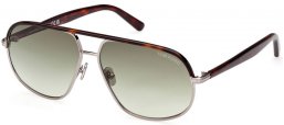 Gafas de Sol - Tom Ford - MAXWELL FT1019 - 14P  SHINY LIGHT RUTHENIUM  HAVANA // GREEN GRADIENT