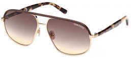 Gafas de Sol - Tom Ford - MAXWELL FT1019 - 28F  SHINY GOLD BROWN // BROWN GRADIENT