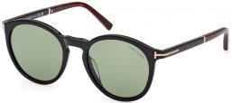 Gafas de Sol - Tom Ford - ELTON FT1021 - 01N  SHINY BLACK // CRYSTAL GREEN