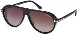 Gafas de Sol - Tom Ford - MARCUS FT1023 - 01B  SHINY BLACK // GREY GRADIENT