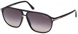 Sunglasses - Tom Ford - BRUCE FT1026 - 01B  SHINY BLACK // GREY GRADIENT