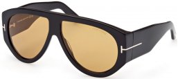 Sunglasses - Tom Ford - BRONSON FT1044 - 01E  SHINY BLACK // LIGHT BROWN