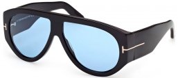 Gafas de Sol - Tom Ford - BRONSON FT1044 - 01V  SHINY BLACK // BLUE
