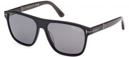 Gafas de Sol - Tom Ford - FRANCES FT1081-N - 01D  SHINY BLACK // GREY POLARIZED