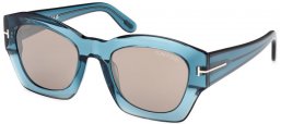 Gafas de Sol - Tom Ford - GUILLIANA FT1083 - 90L  SHINY BLUE // ROVIEX MIRROR