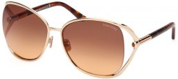 Sunglasses - Tom Ford - MARTA FT1091  - 28F  SHINY GOLD // BROWN GRADIENT