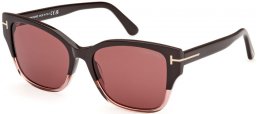 Gafas de Sol - Tom Ford - ELSA FT1108 - 48Z  SHINY DARK BROWN // DARK VIOLET MIRROR