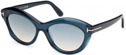 Lunettes de soleil - Tom Ford - TONI FT1111 - 92P  SHINY BLUE // LIGHT GREEN GRADIENT