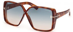 Gafas de Sol - Tom Ford - YVONNE FT1117 - 53P  DARK HAVANA // GREEN GRADIENT