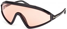 Lunettes de soleil - Tom Ford - LORNA FT1121 - 01E  SHINY BLACK // LIGHT BROWN