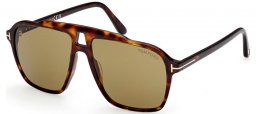 Gafas de Sol - Tom Ford - AUTARI FT1209 - 52N  DARK HAVANA // GREEN