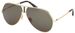 Gafas de Sol - Tom Ford - RICKIE-02 FT1281 - 30N  SHINY GOLD // GREEN