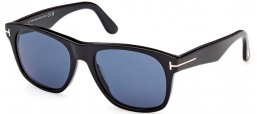 Lunettes de soleil - Tom Ford - MARLON-02 FT1284 - 01V  SHINY BLACK // BLUE