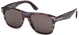 Sunglasses - Tom Ford - MARLON-02 FT1284 - 56A  STRIPED HAVANA // SMOKED