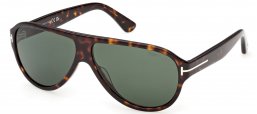 Gafas de Sol - Tom Ford - SAMUELE-02 FT1336 - 52N  DARK HAVANA // GREEN