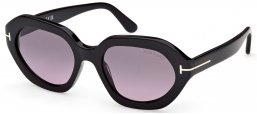 Gafas de Sol - Tom Ford - MERYL-02 FT1341 - 01B  SHINY BLACK // SMOKE GRADIENT