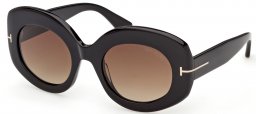 Gafas de Sol - Tom Ford - CLAUDETTE-02 FT1346 - 01F  SHINY BLACK // BROWN GRADIENT