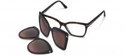 Monturas - Tom Ford - FT5641-B - 054  DARK HAVANA // CLEAR + CLIP-ON