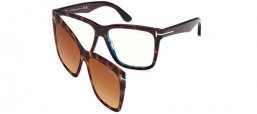 Lunettes de vue - Tom Ford - FT6069-B - 052  DARK HAVANA // CLEAR + CLIP ON  BROWN GRADIENT