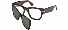 Monturas - Tom Ford - FT6099-B - 052 DARK HAVANA // CLEAR + CLIP-ON