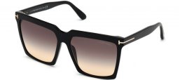 Gafas de Sol - Tom Ford - SABRINA-02 FT0764 - 01B  SHINY BLACK // GREY GRADIENT