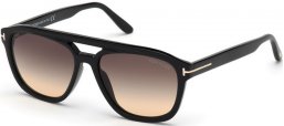 Sunglasses - Tom Ford - GERRARD FT0776 - 01B  SHINY BLACK // GREY GRADIENT