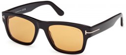 Sunglasses - Tom Ford - SMITH-02 FT1303 - 01E  SHINY BLACK // LIGHT BROWN