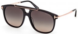Gafas de Sol - Tom Ford - SAM-02 FT1306 - 01B  SHINY BLACK // GREY GRADIENT
