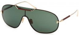 Gafas de Sol - Tom Ford - TYLER-02 FT1309 - 30N  SHINY GOLD // GREEN