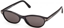 Lunettes de soleil - Tom Ford - CHLOE-02 FT1310 - 01A  SHINY BLACK // GREY