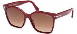 Lunettes de soleil - Tom Ford - IRIS-02 FT1312 - 69F  SHINY BORDEAUX // BROWN GRADIENT