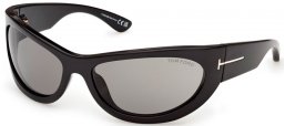 Gafas de Sol - Tom Ford - LEONA-02 FT1365 - 01A  SHINY BLACK // GREY