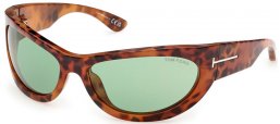 Lunettes de soleil - Tom Ford - LEONA-02 FT1365 - 55N  TORTOISE // LIGHT GREEN