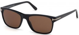 Sunglasses - Tom Ford - GIULIO FT0698 - 01J  POLISHED BLACK // BROWN