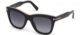 Gafas de Sol - Tom Ford - JULIE FT0685 - 01C  POLISHED BLACK // GREY GRADIENT MIRROR