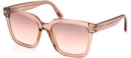 Sunglasses - Tom Ford - SELBY FT0952  - 45G  SHINY TRANSPARENT LIGHT BROWN // LIGHT BROWN GRADIENT MIRROR
