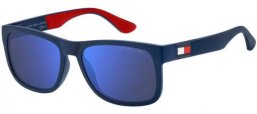 Sunglasses - Tommy Hilfiger - TH 1556/S - FLL (ZS) MATTE BLUE // BLUE MULTILAYER HIGH CONTRAST