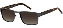 Lunettes de soleil - Tommy Hilfiger - TH 1974/S - SVK (HA) MATTE RUTHENIUM BLACK // BROWN GRADIENT