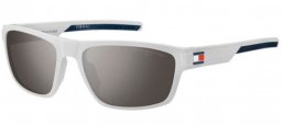 Sunglasses - Tommy Hilfiger - TH 1978/S - 6HT (TI) MATTE WHITE // SILVER HIGH CONTRAST
