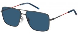 Lunettes de soleil - Tommy Hilfiger - TH 2110/S - R80 (KU) MATTE DARK RUTHENIUM // BLUE GREY
