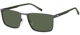Gafas de Sol - Tommy Hilfiger - TH 2319/S - SVK (QT) MATTE RUTHENIUM BLACK // GREEN